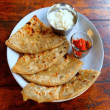 4 Paratha With Curd and Sabji